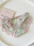 French-Inspired Heart-Shaped Hollow-Out Lace Panties with Ultra-Thin Mesh