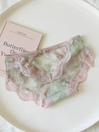 French-Inspired Heart-Shaped Hollow-Out Lace Panties with Ultra-Thin Mesh