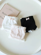 Sweet Ice Silk Panties with Bow Detail and Pure Cotton Crotch