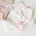 French-Inspired Vintage Panties with Bow Embroidery and Lace Trim