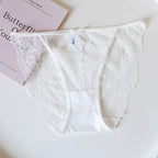 French-Inspired Vintage Mesh Panties with Bow Detail and Lace Trim