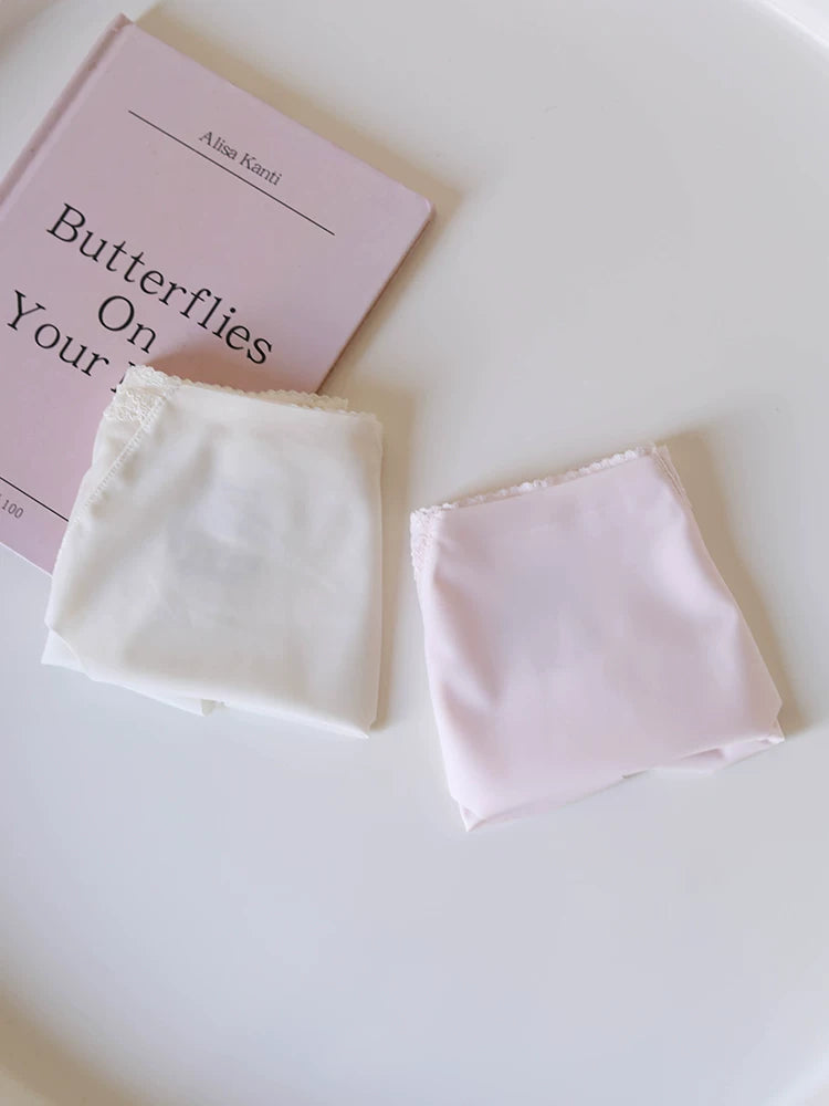 Seamless Lace Silk Panties with Delicate Trim