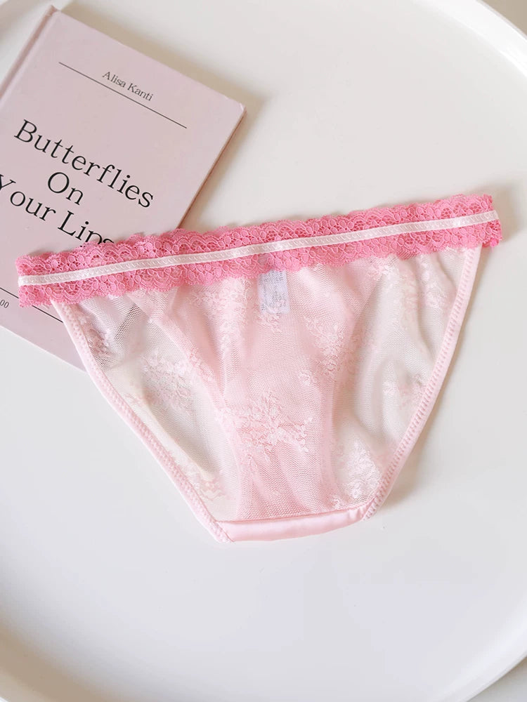 French-Inspired Vintage Panties with Bow and Lace Trim