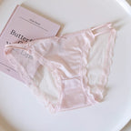 French-Inspired Vintage Panties with Bow Embroidery and Lace Trim