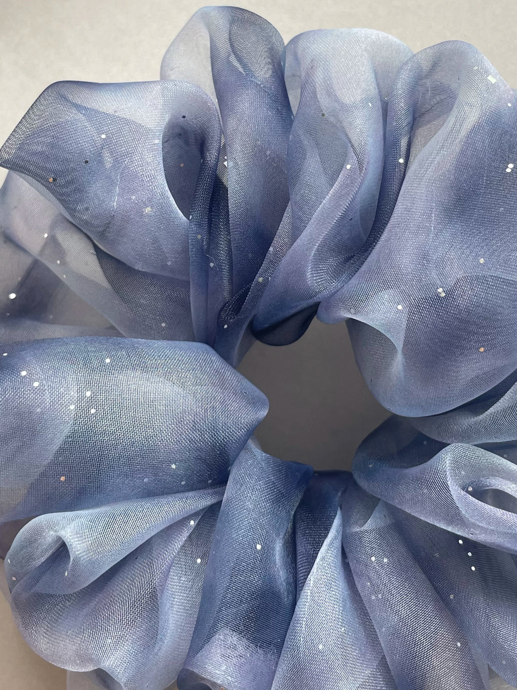 Cute Gradient Blue Mesh Rhinestone Scrunchie Hair Accessory