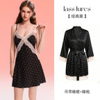 Women's Sexy Ice Silk Camisole Nightdress and Homewear Short Skirt