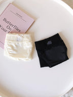 Luxury Low-Waist Satin Panties with Lace Mesh and Pure Cotton Crotch