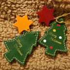Cute Cartoon Handmade Leather Christmas Tree Pendant Accessory