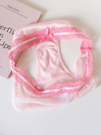 French-Inspired Vintage Panties with Bow and Lace Trim