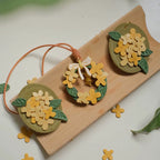 Cute Handmade Leather Flower Keychain Accessory