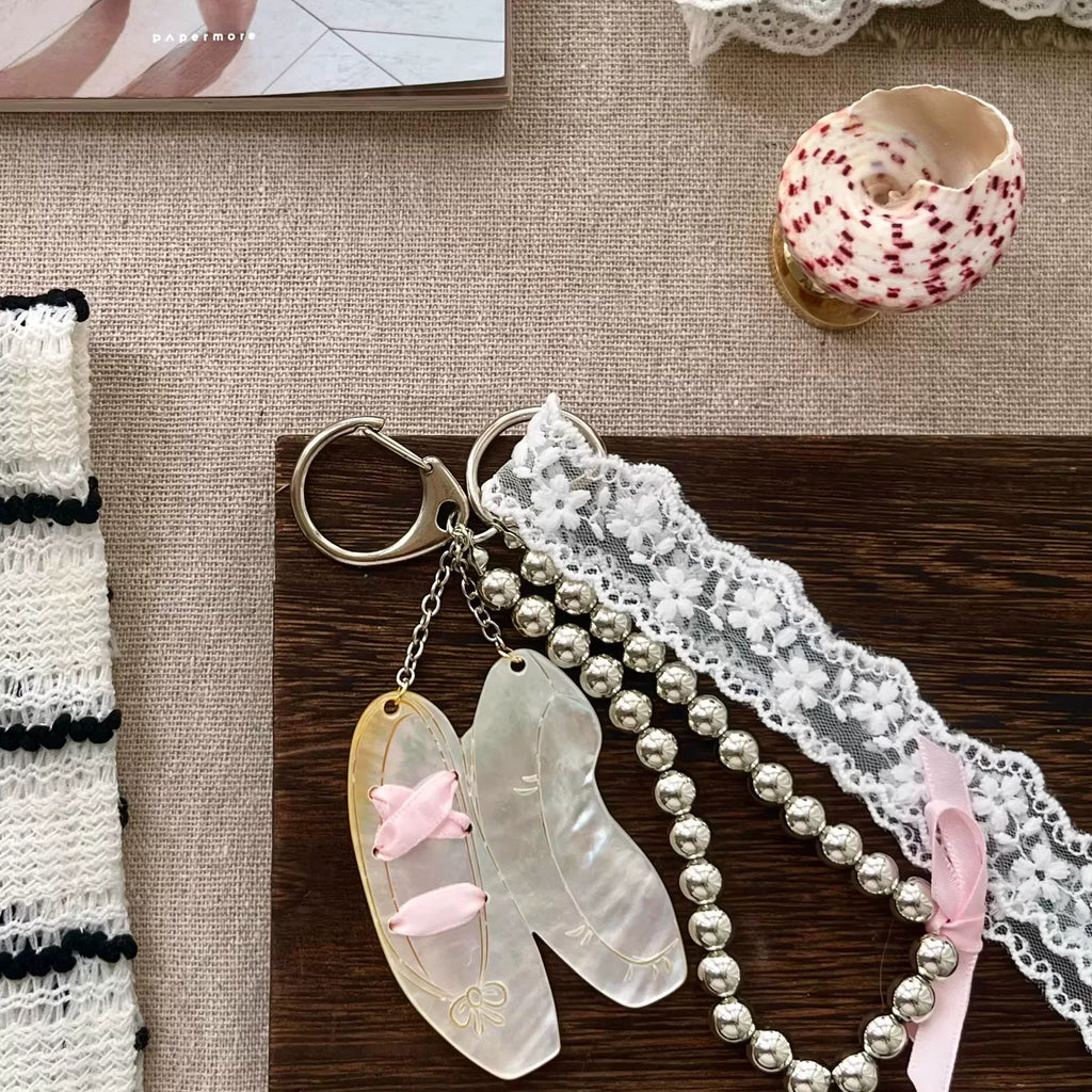 Ballet Shoes Bag Charm Keychain Pendant