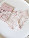 French-Inspired Vintage Mesh Panties with Double Bow and Lace Trim