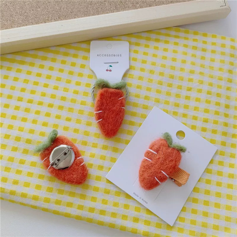 Cute Cartoon Wool Felt Carrot Accessory