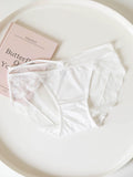 French-Inspired Vintage Mesh Panties with Bow and Lace Trim
