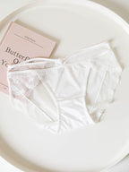 French-Inspired Vintage Mesh Panties with Bow and Lace Trim