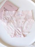 Mid-Waist Satin Mesh Panties with Lace Trim
