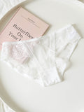 French-Inspired Vintage Panties with Bow Embroidery and Lace Trim