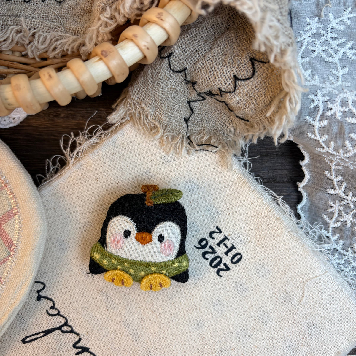 Cute Handmade Fabric Cotton Doll Brooch Pin Accessory