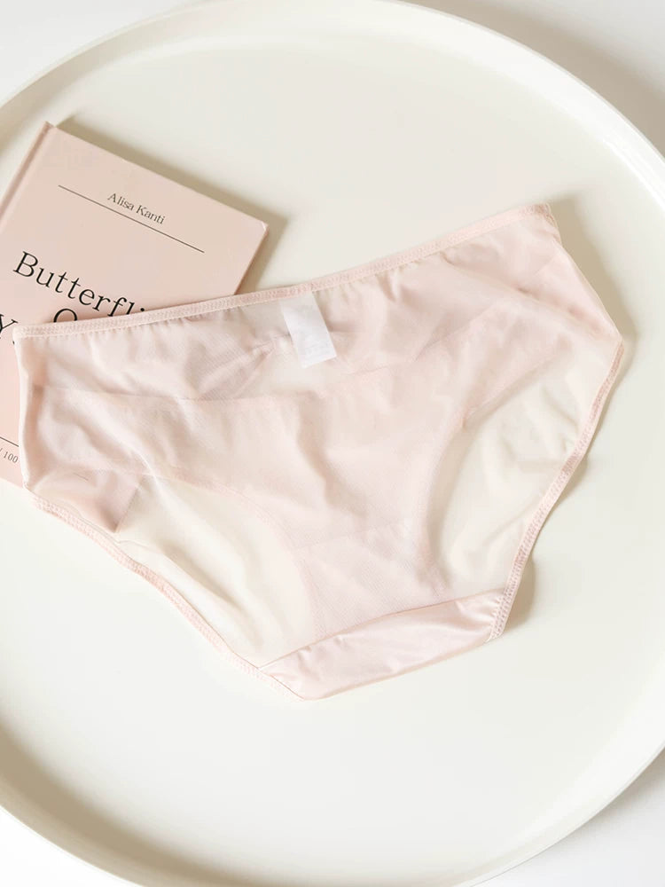 French-Inspired Vintage Panties with Bow Cutout and Lace Trim