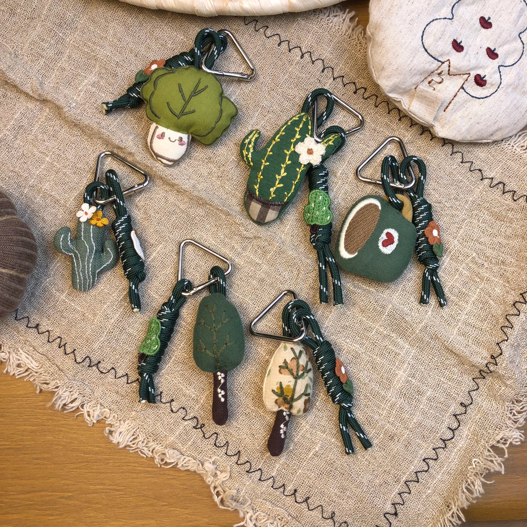 Cute Handmade Fabric Forest Mushroom Plant Bag Pendant Accessory