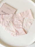 French-Inspired Satin Panties with Sweet Heart and Lace Trim