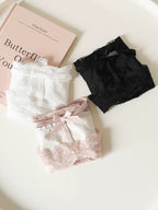 French-Inspired Vintage Panties with Bow and Lace Trim
