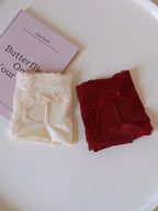 Mid-Waist Satin Mesh Panties with Lace Trim