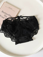 French-Inspired Vintage Panties with Bow and Lace Trim