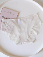 French-Inspired Satin Panties with Delicate Mesh and Lace Trim