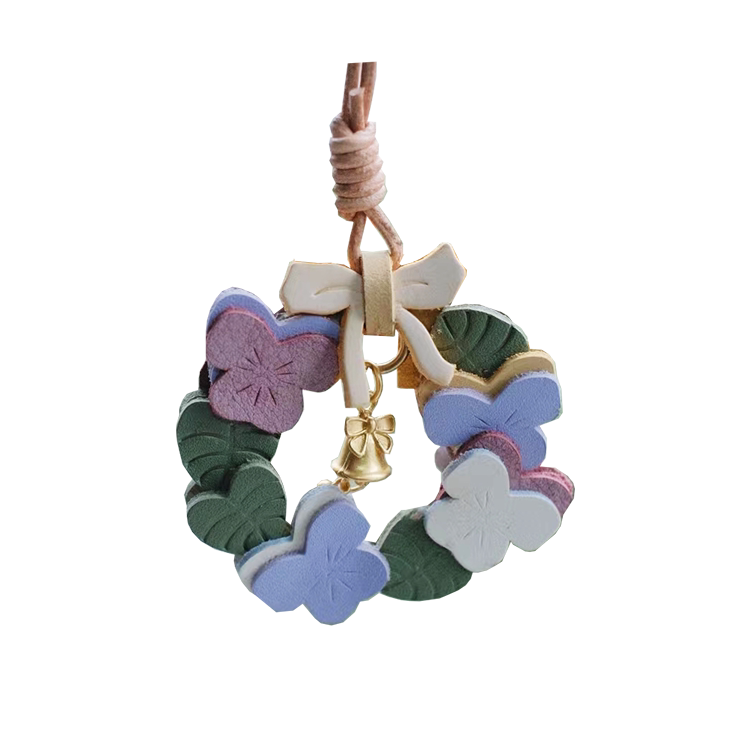 Cute Handmade Floral Wreath Bag Charm Car Pendant Accessory