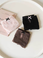 French-Inspired Vintage Panties with Bow and Lace Trim
