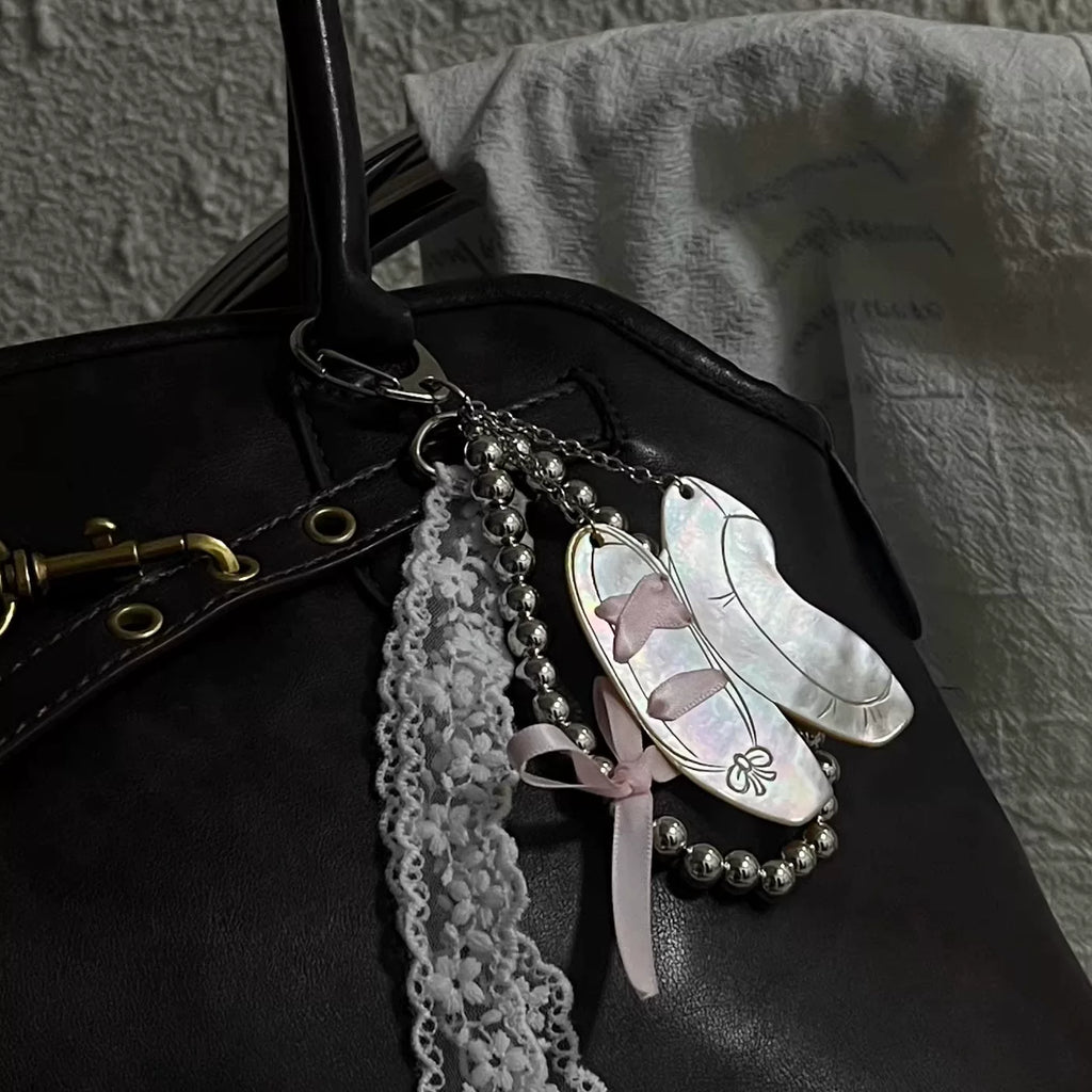 Ballet Shoes Bag Charm Keychain Pendant