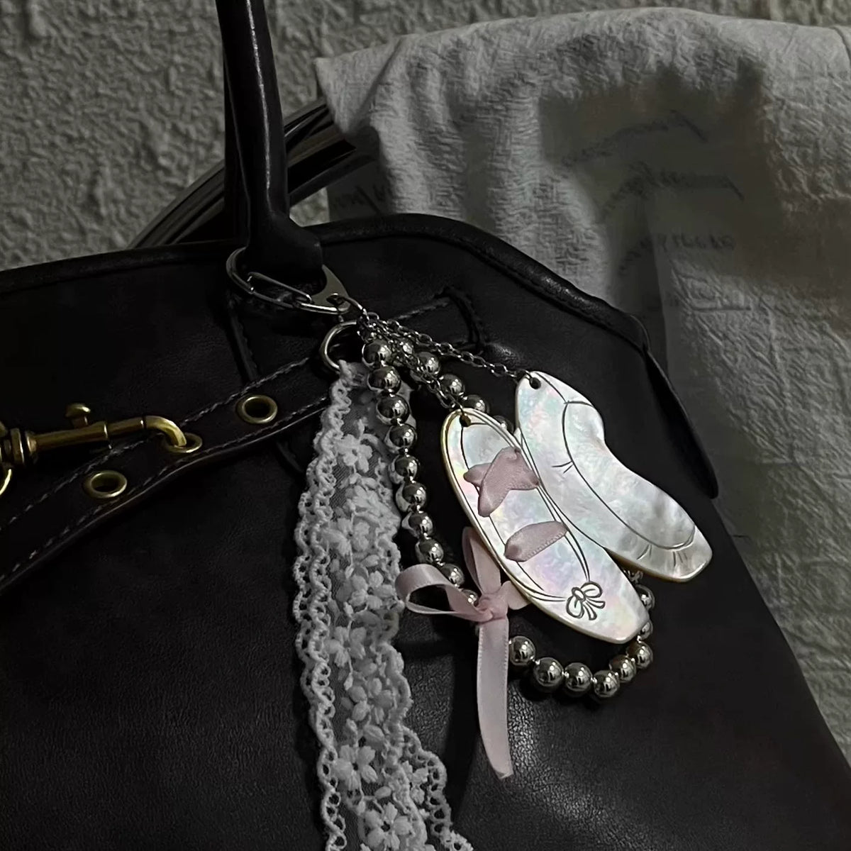 Ballet Shoes Bag Charm Keychain Pendant