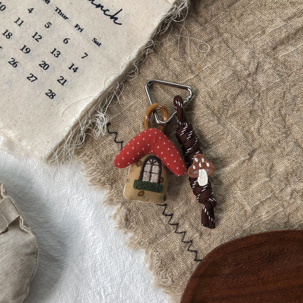 Cute Handmade Fabric Forest Mushroom Plant Bag Pendant Accessory
