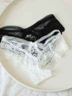 French-Inspired Vintage Sexy Panties with Thin Straps and Lace Trim