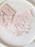 French-Inspired Vintage Pink Panties with Bow Embroidery and Lace Trim