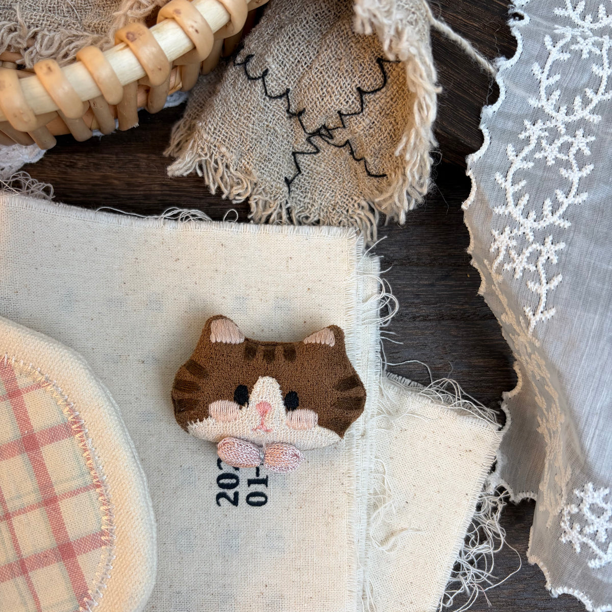 Cute Handmade Fabric Cotton Doll Brooch Pin Accessory