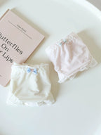 Sweet Ice Silk Panties with Bow Detail and Pure Cotton Crotch