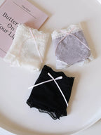 Sweet Mesh Panties with Bow Detail and Lace Trim