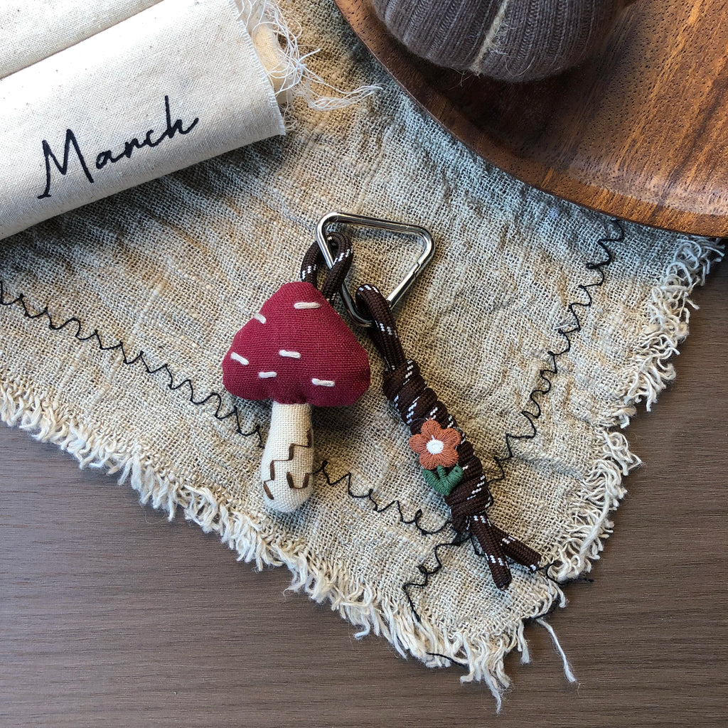 Cute Handmade Fabric Forest Mushroom Plant Bag Pendant Accessory