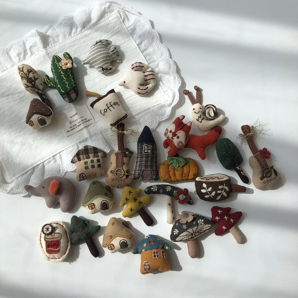 Cute Handmade Fabric Cotton Doll Brooch Pin Accessory