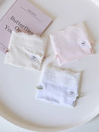 Seamless Ice Silk Panties with Bow and Lace Trim
