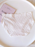 Sweet Floral Bow Lace Trim Pure Cotton Crotch Panties