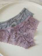 French-Inspired Vintage Sexy Panties with Thin Straps and Lace Trim