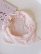 Mid-Waist Satin Mesh Panties with Lace Trim