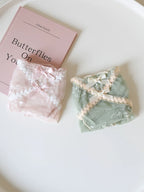 French-Inspired Vintage Mesh Panties with Double Bow and Lace Trim