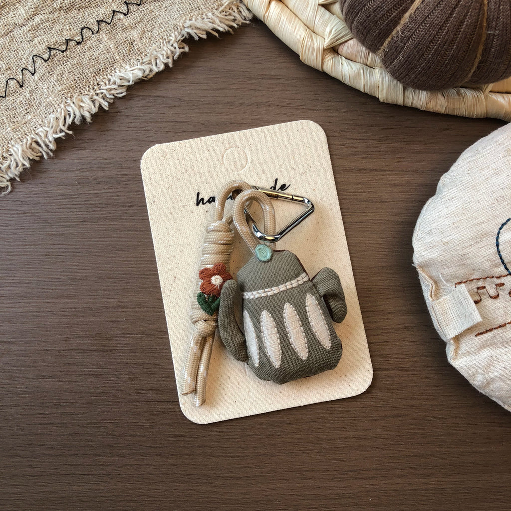 Cute Handmade Cloth Teapot Bag Pendant Keychain Accessory