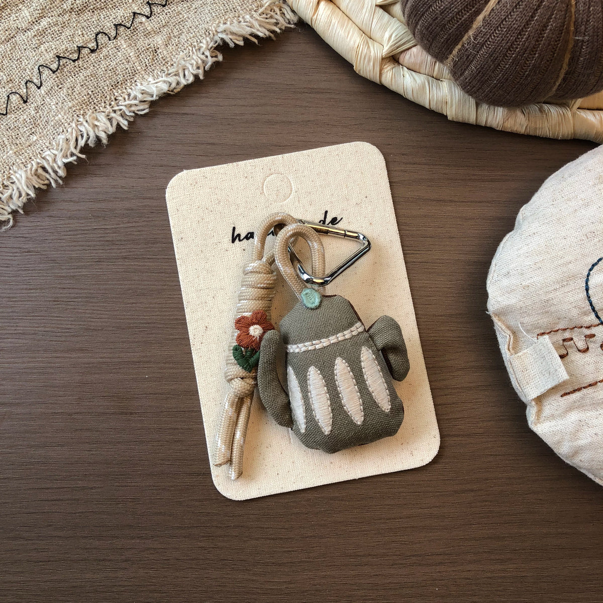 Cute Handmade Cloth Teapot Bag Pendant Keychain Accessory
