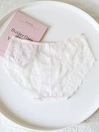 French-Inspired Vintage Panties with Bow and Floral Lace Trim