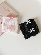 French-Inspired Vintage Panties with Bow Embroidery and Lace Trim